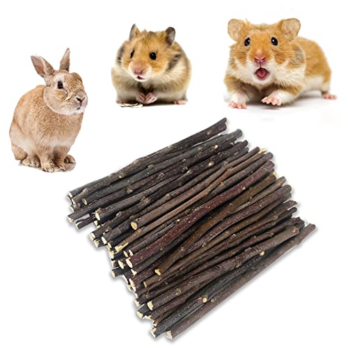 Barley Ears 300g Natürliche Apfelstäbchen, Kaninchen Kauspielzeug Hamster Kau-Stäbchen Zähneknirschen Spielzeug Haustier Kausnacks Sticks für Kaninchen Meerschweinchen Hamster Chinchilla von Barley Ears