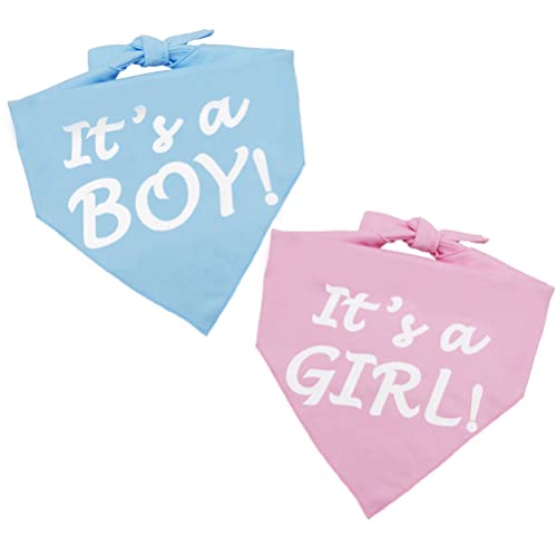 Hundehalstuch mit Aufschrift "It's a Boy or It's a Girl", Schwangerschaftsankündigung, Dreieck, Haustier-Schal, Schal, Geschlechtsoffenbarung, Foto-Requisite von Barleygoo