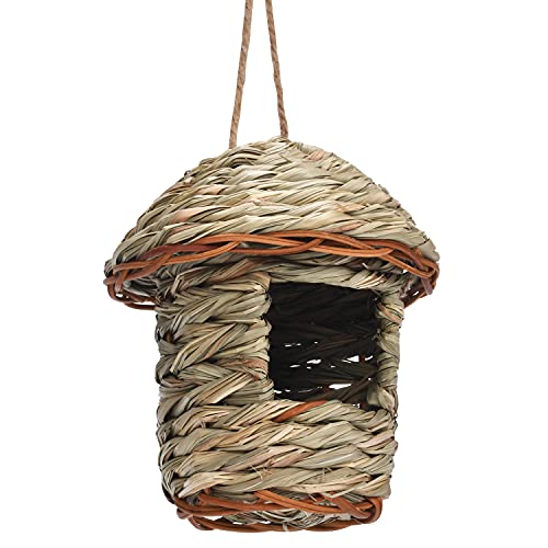 BaronHong Kolibri-Haus, handgewebtes Vogelnest, Vogelhütte aus Naturfaser, Schlaftasche für Finken, Kanarienvögel, Meisen (A, M) von BaronHong