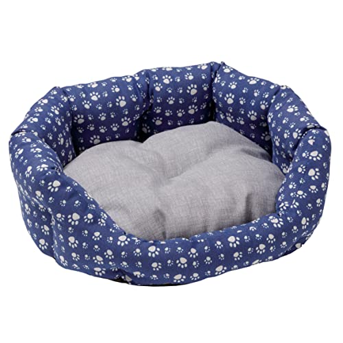 Baroni Home Hundebett aus Stoff, Größe L, weiches rundes Hundematte für Hunde und Katzen, bequem, für Schlafzimmer Wohnzimmer Flur, waschbar (50x65 cm, Grau mit Beinen) von Baroni Home