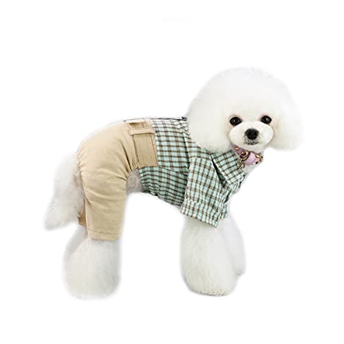 Barrageon Haustier Strickwaren Winter Warme Weste Hunde Jacke Overall Pullover Welpe Mantel Katze Kleidung Weiche Klein Mittel (Grün-L) von Barrageon