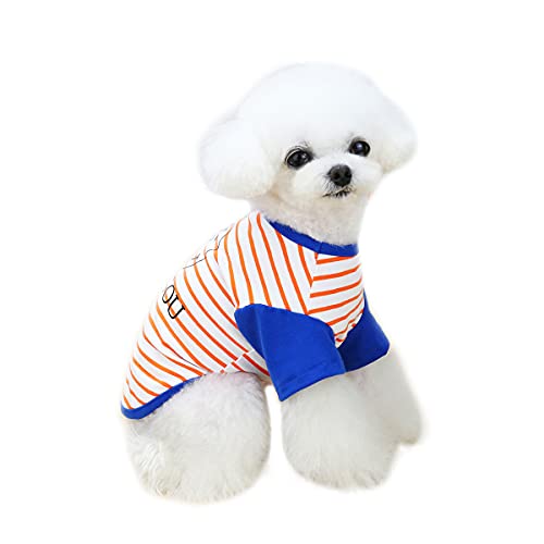 Barrageon Haustier Strickwaren Winter Warme Weste Hunde Pullover Welpe Mantel Jacke Overall Katze Klein Mittel Kleidung Weiche (Orange Blau-S) von Barrageon