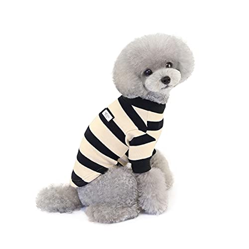 Barrageon Haustier Strickwaren Winter Warme Weste Hunde Pullover Welpe Mantel Jacke Overall Katze Klein Mittel Kleidung Weiche (Schwarz01-L) von Barrageon