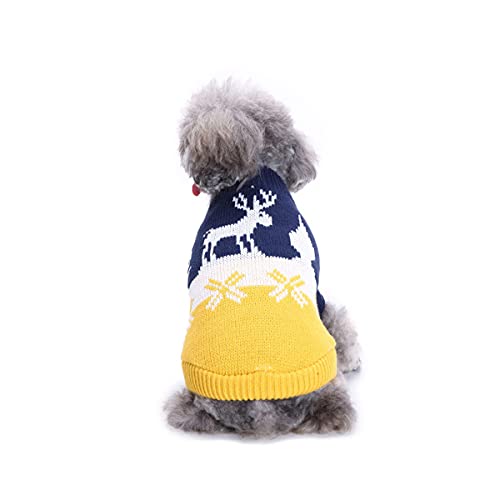 Barrageon Haustier Winter Warme Strickwaren Weste Hunde Pullover Welpe Mantel Jacke Overall Katze Kleidung Weiche Klein Mittel (Gelb-L) von Barrageon