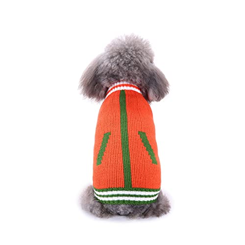 Barrageon Haustier Winter Warme Strickwaren Weste Hunde Pullover Welpe Mantel Jacke Overall Katze Kleidung Weiche Klein Mittel (Orange-2XL) von Barrageon