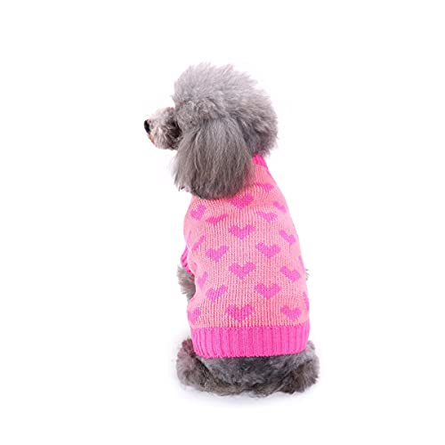 Barrageon Haustier Winter Warme Strickwaren Weste Hunde Pullover Welpe Mantel Jacke Overall Katze Kleidung Weiche Klein Mittel (Rosa-XL) von Barrageon