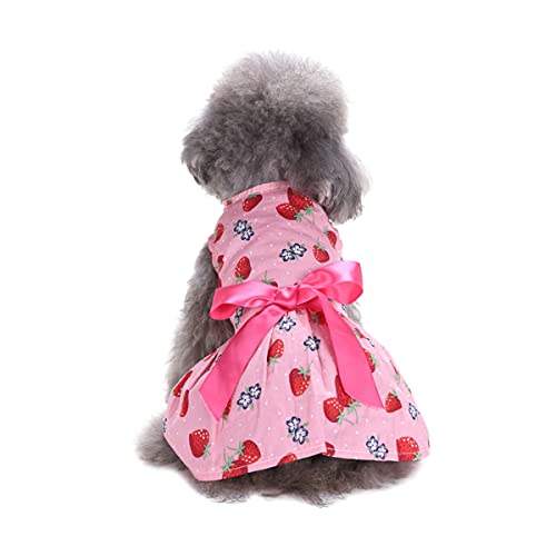 Barrageon Hunde Kleid Süß Prinzessin Bowknot Haustier Rock Kleidung Welpe Katze Für Kleine Hundekatze Mittelgroße Sommerkleidung (Rosa-L) von Barrageon