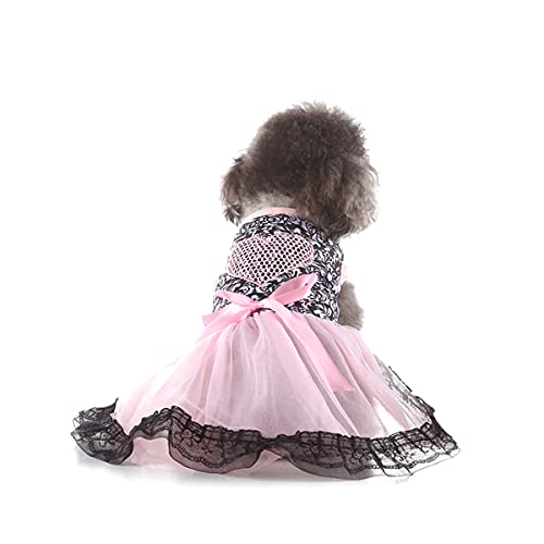 Barrageon Hunde Kleid Süß Prinzessin Bowknot Haustier Rock Kleidung Welpe Katze Für Kleine Hundekatze Mittelgroße Sommerkleidung (Rosa-L) von Barrageon