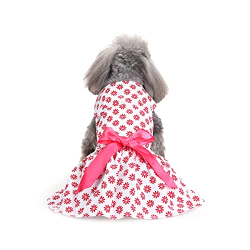 Barrageon Hunde Kleid Süß Prinzessin Bowknot Haustier Rock Kleidung Welpe Katze Für Kleine Hundekatze Mittelgroße Sommerkleidung (Rosa-S) von Barrageon