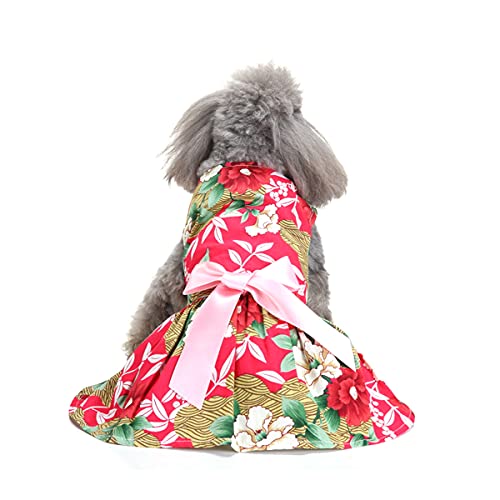 Barrageon Hunde Kleid Süß Prinzessin Bowknot Haustier Rock Kleidung Welpe Katze Für Kleine Hundekatze Mittelgroße Sommerkleidung (Rot-L) von Barrageon