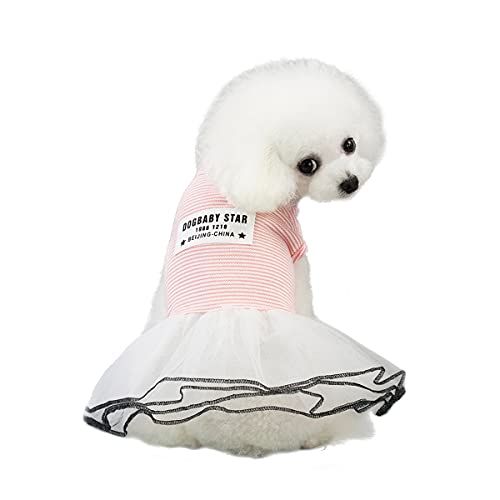 Barrageon Hunde Kleid Süß Prinzessin Rock Kleidung Katze Welpe Für Kleine Mittelgroße Bowknot Haustier Sommerkleidung Hundekatze (Hell Rosa-M) von Barrageon