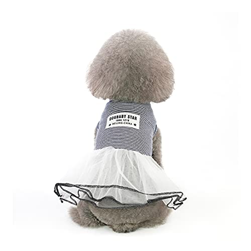 Barrageon Hunde Kleid Süß Prinzessin Rock Kleidung Katze Welpe Für Kleine Mittelgroße Bowknot Haustier Sommerkleidung Hundekatze (Schwarz-L) von Barrageon