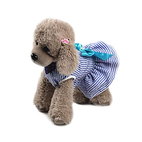 Barrageon Hunde Kleid Süß Prinzessin Rock Kleidung Welpe Katze Für Kleine Haustier Mittelgroße Hundekatze Bowknot Sommerkleidung (Blau-XL) von Barrageon