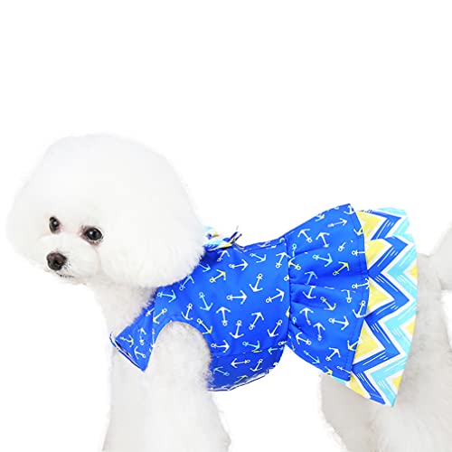 Barrageon Hunde Kleid Süß Prinzessin Rock Kleidung Welpe Katze Für Kleine Haustier Mittelgroße Sommerkleidung Bowknot Hundekatze (Blau-M) von Barrageon