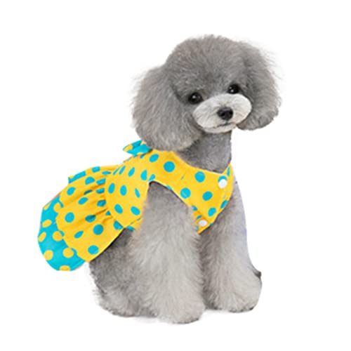 Barrageon Hunde Kleid Süß Prinzessin Rock Kleidung Welpe Katze Für Kleine Haustier Mittelgroße Sommerkleidung Bowknot Hundekatze (Gelb-2XL) von Barrageon