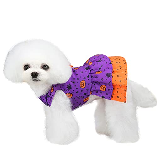 Barrageon Hunde Kleid Süß Prinzessin Rock Kleidung Welpe Katze Für Kleine Haustier Mittelgroße Sommerkleidung Bowknot Hundekatze (Lila-2XL) von Barrageon