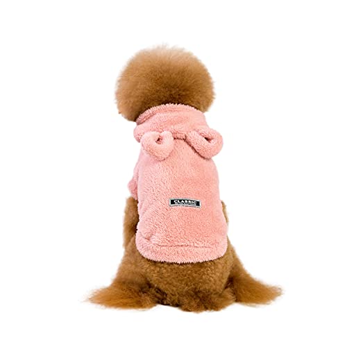 Barrageon Pet Winter Pajamas Dog Flannel Hoodies Jumpsuit Warm Jacket Soft Small Cute Puppy Coats (Dark Pink-XL) von Barrageon