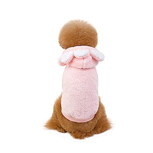 Barrageon Pet Winter Pajamas Dog Flannel Hoodies Jumpsuit Warm Jacket Soft Small Cute Puppy Coats (Pink-XL) von Barrageon