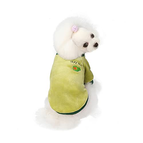 Barrageon Pet Winter Pajamas Dog Puppy Coats Flannel Jumpsuit Warm Small Cute Hoodies Jacket Soft (Green-L) von Barrageon