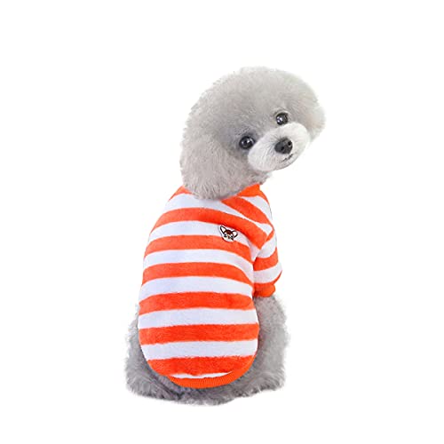 Barrageon Pet Winter Pajamas Dog Puppy Coats Flannel Jumpsuit Warm Small Cute Hoodies Jacket Soft (Orange-M) von Barrageon