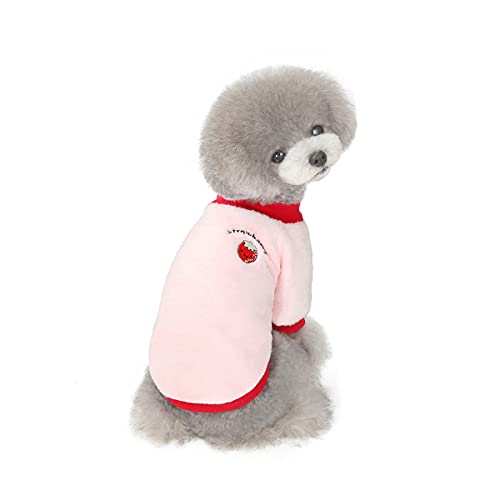 Barrageon Pet Winter Pajamas Dog Puppy Coats Flannel Jumpsuit Warm Small Cute Hoodies Jacket Soft (Pink Red-L) von Barrageon