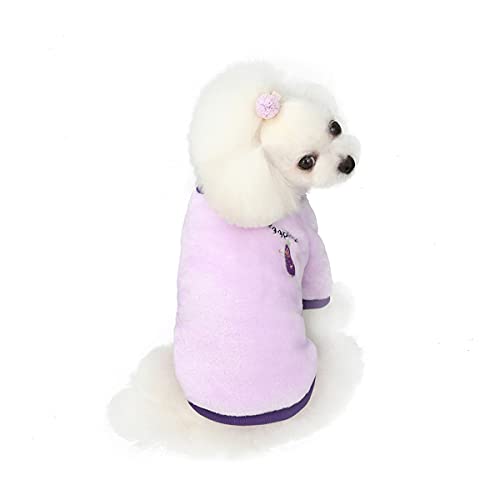 Barrageon Pet Winter Pajamas Dog Puppy Coats Flannel Jumpsuit Warm Small Cute Hoodies Jacket Soft (Purple-M) von Barrageon