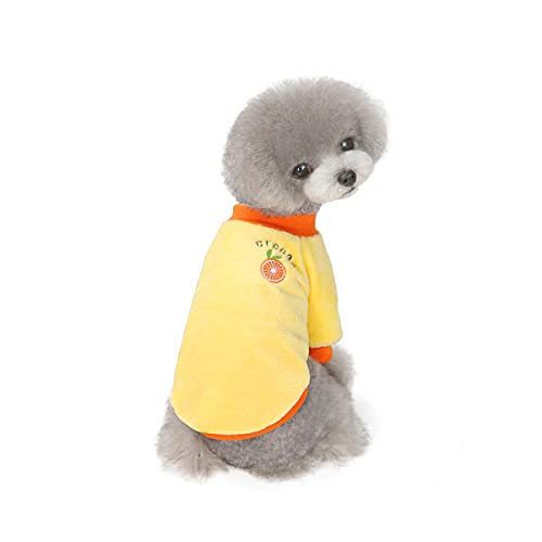 Barrageon Pet Winter Pajamas Dog Puppy Coats Flannel Jumpsuit Warm Small Cute Hoodies Jacket Soft (Yellow-L) von Barrageon