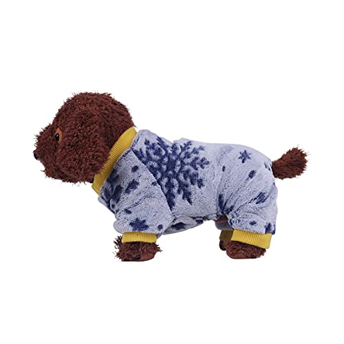 Barrageon Pet Winter Pajamas Dog Puppy Coats Flannel Warm Hoodies Jumpsuit Jacket Soft Small Cute (Purple -M) von Barrageon