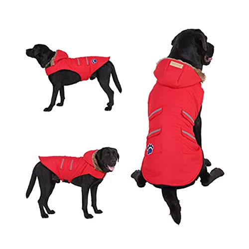 Barragoon Haustier Warme Weste Hunde Wintermantel Pullover Overall Welpen Jacke Katze Kleidung Licht Weiche Süß Klein Mittel (Rot-M) von Barrageon