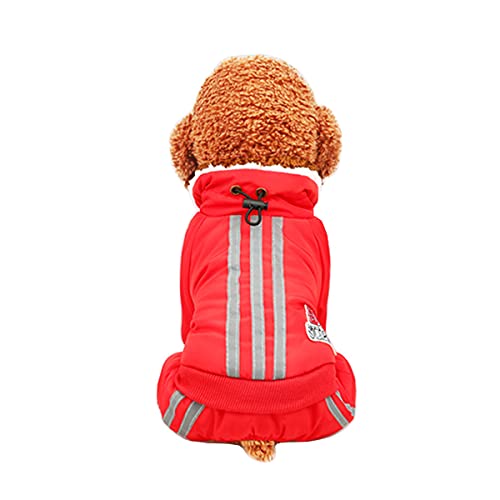 Barragoon Haustier Wintermantel Hunde Pullover Overall Welpen Jacke Katze Kleidung Licht Weiche Süß Klein Mittel Warme Weste (Rot02-M) von Barrageon