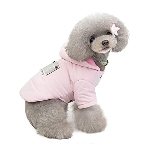 Barragoon Haustier Wintermantel Warme Weste Hunde Pullover Overall Welpen Jacke Katze Kleidung Licht Weiche Süß Klein Mittel (Rosa-S) von Barrageon