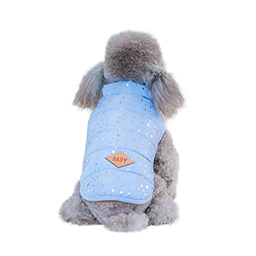 Barragoon Haustier Wintermantel Warme Weste Hunde Pullover Overall Welpen Süß Klein Mittel Jacke Katze Kleidung Licht Weiche (Blau-XL) von Barrageon