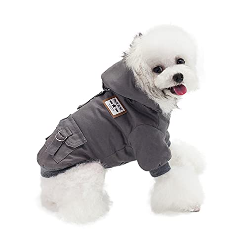 Barragoon Haustier Wintermantel Warme Weste Overall Welpen Hunde Pullover Jacke Katze Kleidung Licht Weiche Süß Klein Mittel (Dunkel Grau-2XL) von Barrageon