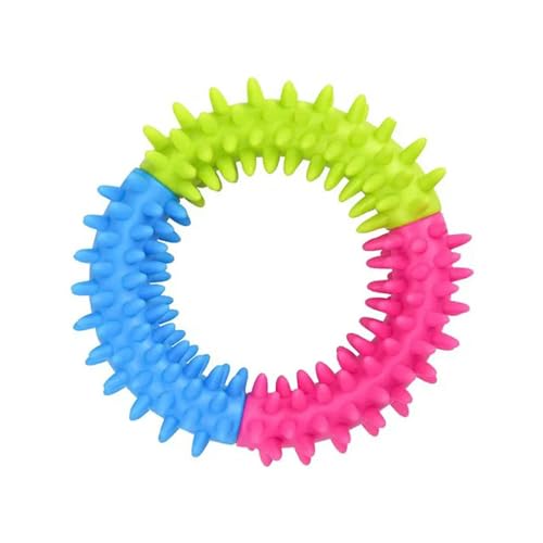 Haustierversorgung Spielzeughundspielzeug Training Fliegende Scheiben Haustier Ring Spiky Circle Ring Hund Bite-Krüge Molar Reinigung Zahnhilfe Tierversorgung von BatCAR