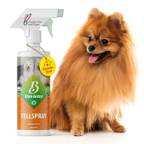 Baviette Premiumqualität probiotic Hundepflege Set-Box, Spray Allergie-frei, Augenpflege, Ohrenpflege, Zahnreiniger, Wundreiniger, Hundeshampoo, Fellpflege, gegen Hunde-Urin (Fellspray 500 ml) von Baviette