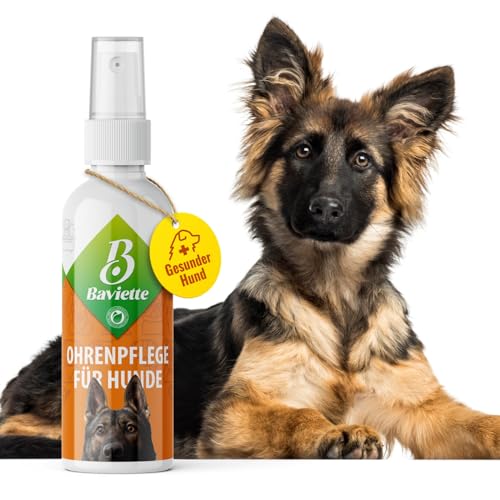 Baviette Premiumqualität probiotic Hundepflege Set-Box, Spray Allergie-frei, Augenpflege, Ohrenpflege, Zahnreiniger, Wundreiniger, Hundeshampoo, Fellpflege, gegen Hunde-Urin (Ohrenpflege 100 ml) von Baviette