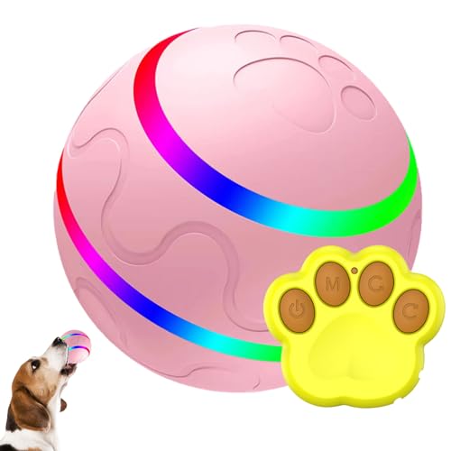 Hundebälle Interaktives Spielzeug Ball Für Hunde,Hunde Ball Hundespielball Für Große Hunde,Automatisch Rollender Ball Elektrisch Intelligenzspielzeug Ball Mit LED-Licht, Interaktives Hundespielzeug von Bavokon