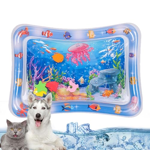 Bavokon Sensory Water Playmat Katze | Sensory Water Mat Für Katzen | Sensorische Wasser-Spielmatte Für Katzen | Sommerliche Verdickte Spielwasser-Sensormatte Wassermatte Für Kleine Hunde Und Katzen von Bavokon