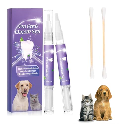 Bavooty Pet Mundgeruch Oral Repair Gel Haustier Zahnreinigungsstift Beseitigen Sie Mundgeruch BekäMpfen Sie Zahnstein Ohne Zähneputzen Gel für Die Mundpflege Von Haustieren (2 Stück) von Bavooty