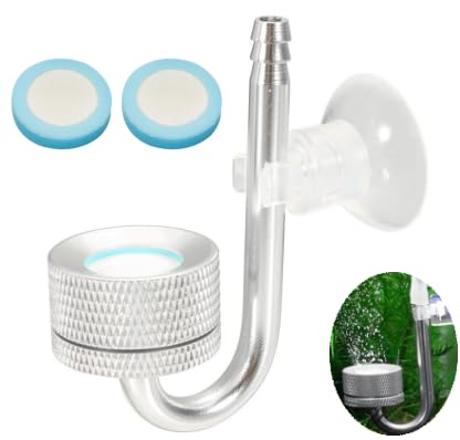 CO2 Diffusor Aquarium,CO2 Aquarium,Aquarium Zerstäuber,Sauerstoff Kohlendioxid Diffusor mit Saugnäpfen und U-Pipe,Sauerstoff Diffusor Aquarium,Aquarium CO2 Diffusor für Aquarium Süßwasserfischpflanzen von Bavooty