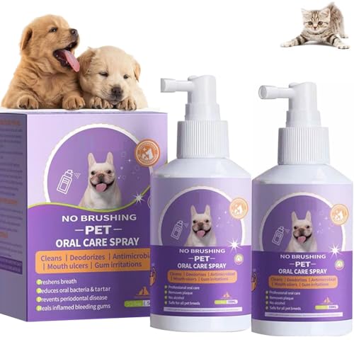 Pet Clean Zahnspray, Zahnreinigungsspray für Hunde und Katzen, Zahnpflege, Hundespray, Haustier-Atemerfrischer, Pflegespray für Hunde und Katzen, natürlicher Atemerfrischer zielt auf Zahnstein und von Bavooty