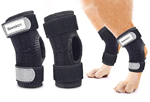 Bawektrl Hundebeinbandagen für Hinterbeine, Sockelbandage für Rückenbeine mit Metallstreifen, reflektierende Riemen für kurze Beine, Arthritis, zerrissene ACL (mittel) von Bawektrl