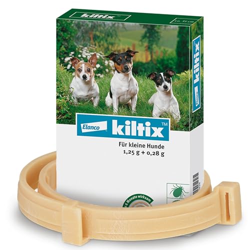 Kiltix Zecken- und Flohhalsband für kleine, aktive Hunde – ca. 35 cm langes Zeckenhalsband für langanhaltenden Zecken- und Flohschutz – Floh- und Zeckenmittel für Hunde von Kiltix