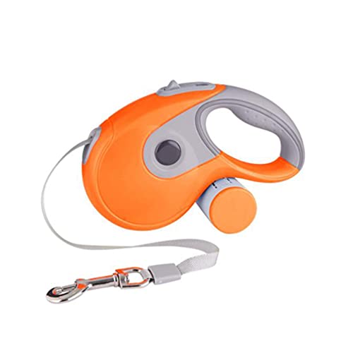 Baymate Einziehbare Hundeleine EIN-Knopf-Break & Lock Automatische Teleskop Haustierleine für Hunde Kleines und Mittleres - Orange, 5m von Baymate