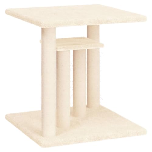 Baziroo Kratzbaum mit Plattform 47,5x47,5x50 cm Creme Cat Toy Kratzmöbel Cat Scratching Post Cat Scratcher Katzenzubehör Indoor Cat Furniture Katzenmöbel Sachen für Katzen von Baziroo