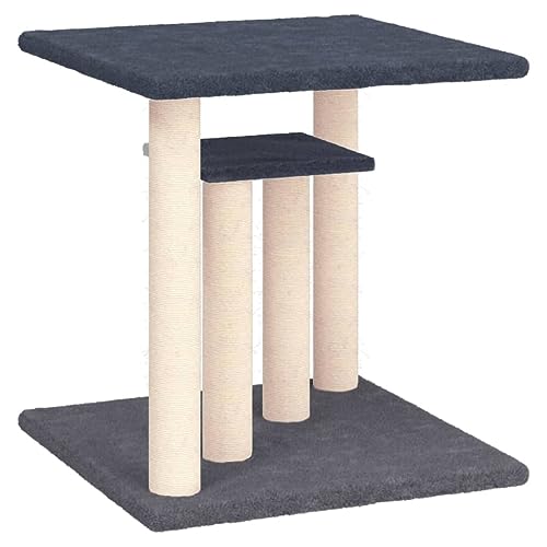 Baziroo Kratzbaum mit Plattform 47,5x47,5x50 cm Dunkelgrau Cat Scratching Post Cat Scratcher Katzenzubehör Indoor Cat Furniture Katzenmöbel Sachen für Katzen Cat Toy Kratzmöbel von Baziroo