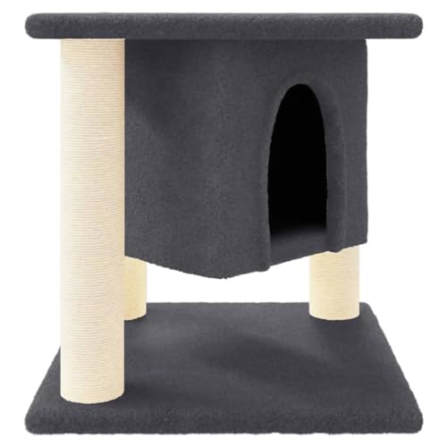 Baziroo Kratzbaum mit Sisal-KratzSäulen 35x35x37 cm Dunkelgrau Kratzmöbel Cat Scratching Post Cat Scratcher Katzenzubehör Indoor Cat Furniture Katzenmöbel Sachen für Katzen von Baziroo