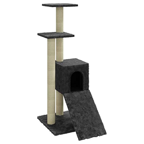 Baziroo Kratzbaum mit Sisal-KratzSäulen 35x54x92 cm Dunkelgrau Katze Scratcher Katzenzubehör Indoor Cat Furniture Kratzmöbel Cat Scratching Post Katzenmöbel Sachen für Katzen von Baziroo