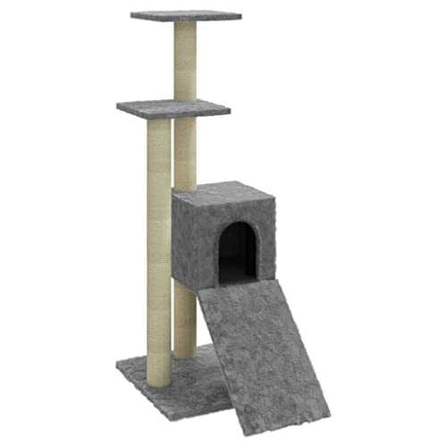 Baziroo Kratzbaum mit Sisal-KratzSäulen 35x54x92 cm Hellgrau Kratzmöbel Cat Scratching Post Katze Scratcher Katzenzubehör Indoor Cat Furniture Katzenmöbel Sachen für Katzen von Baziroo