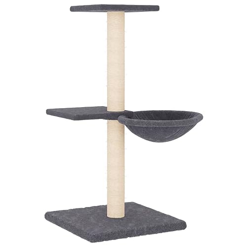 Baziroo Kratzbaum mit Sisal-KratzSäulen 46x44x72 cm Dunkelgrau Cat Scratching Post Katze Scratcher Cat Furniture Katzenmöbel Sachen für Katzen Cat Toy Kratzmöbel von Baziroo